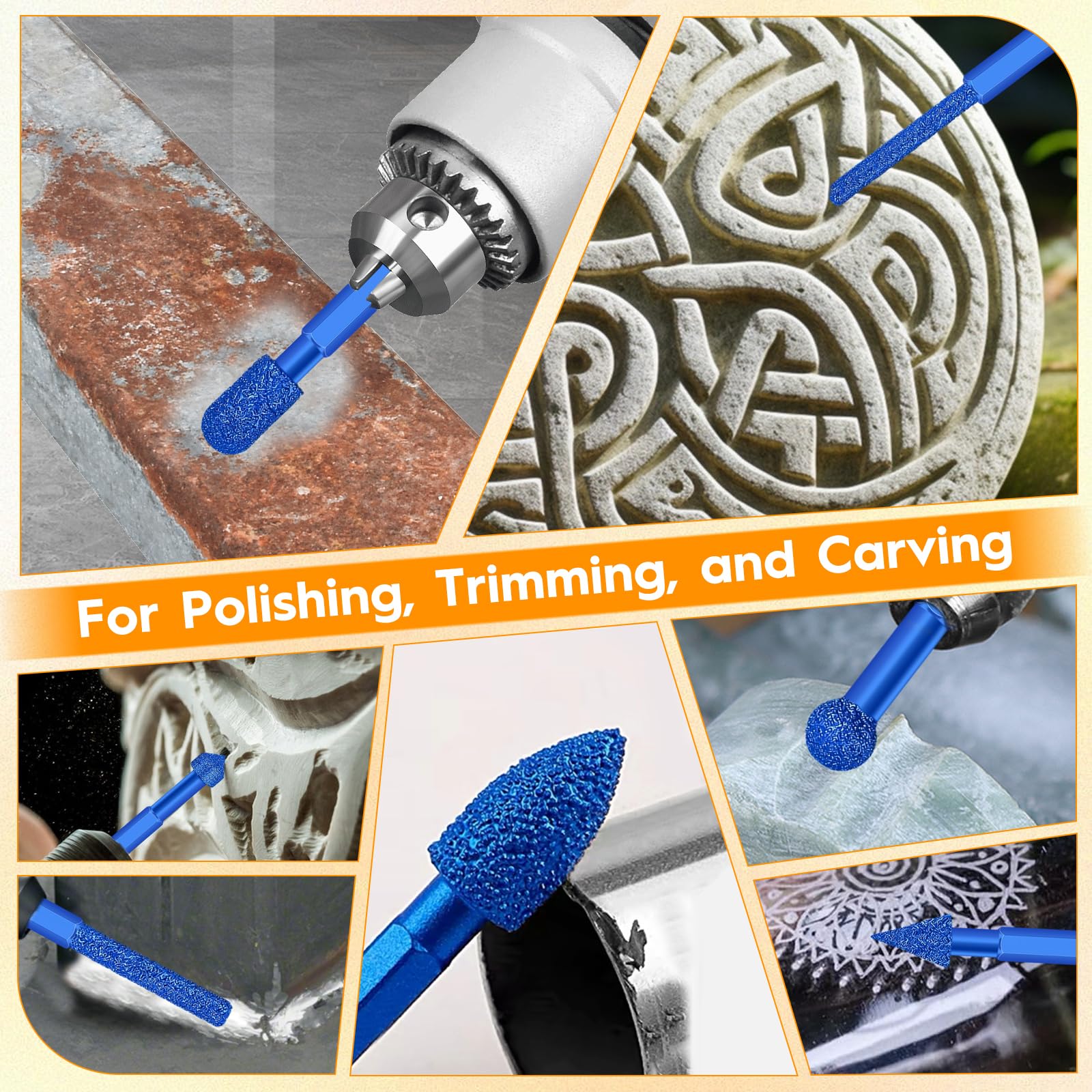 Produktbild von 10-teiliges Hartmetall Frässtifte-Set Mit Doppelschnitt – 1/8" (3,2 Mm) Schaft – Für Gravieren, Polieren & Bohren In Metall, Holz & Kunststoff