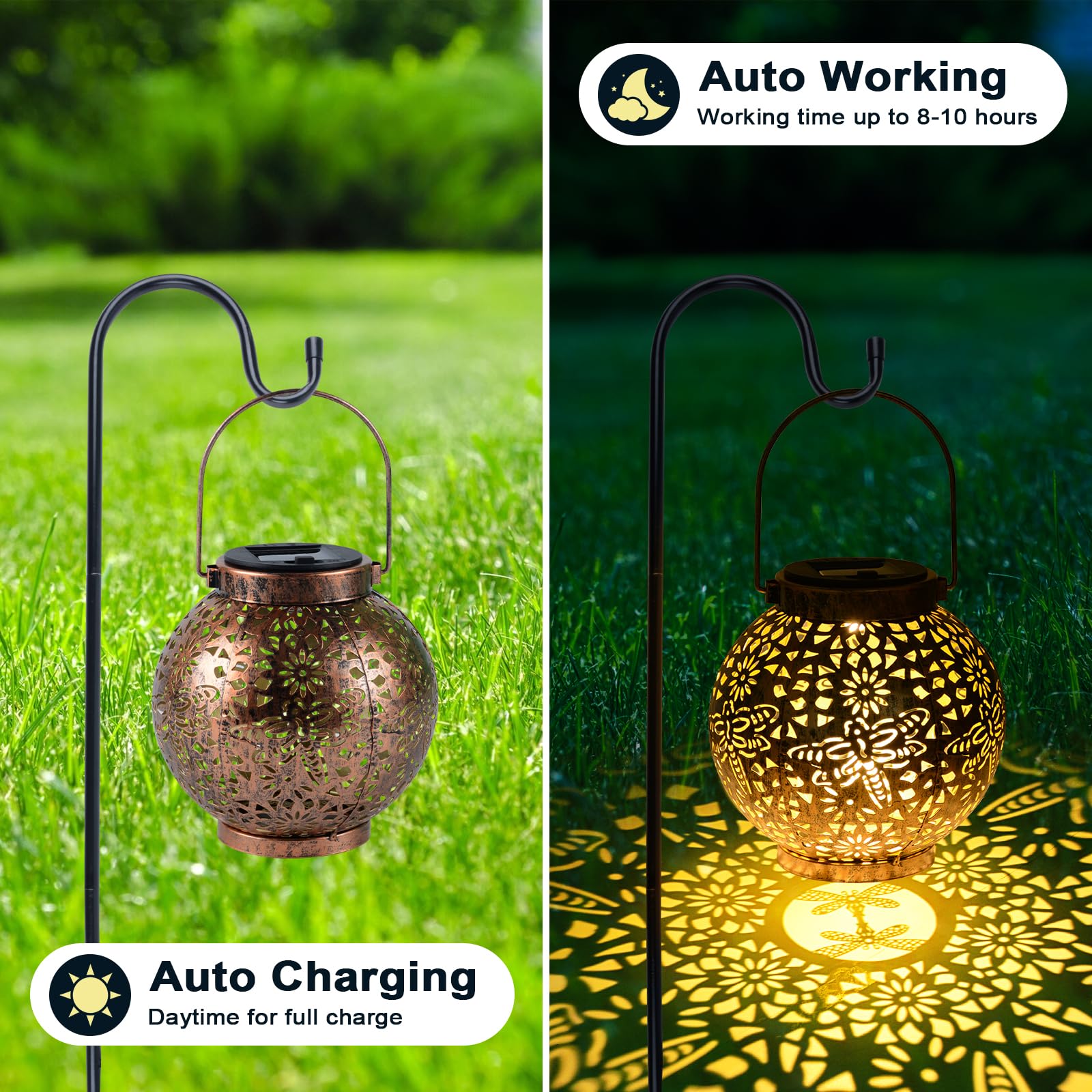 Design Lanterns Dragonfly Solar String Lights Outdoor 25.6FT 30 LED  Waterproof Solar Powered Fairy Lights, 8 Modes Decorative Lights For Patio  Garden Yard Fence Table Top Solar Lantern, image size:1600x1600