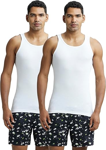 Jockey 8823 Men’s Super Combed Cotton Rib Round Neck Sleeveless Vest with Stay Fresh Properties (Pack of 2)