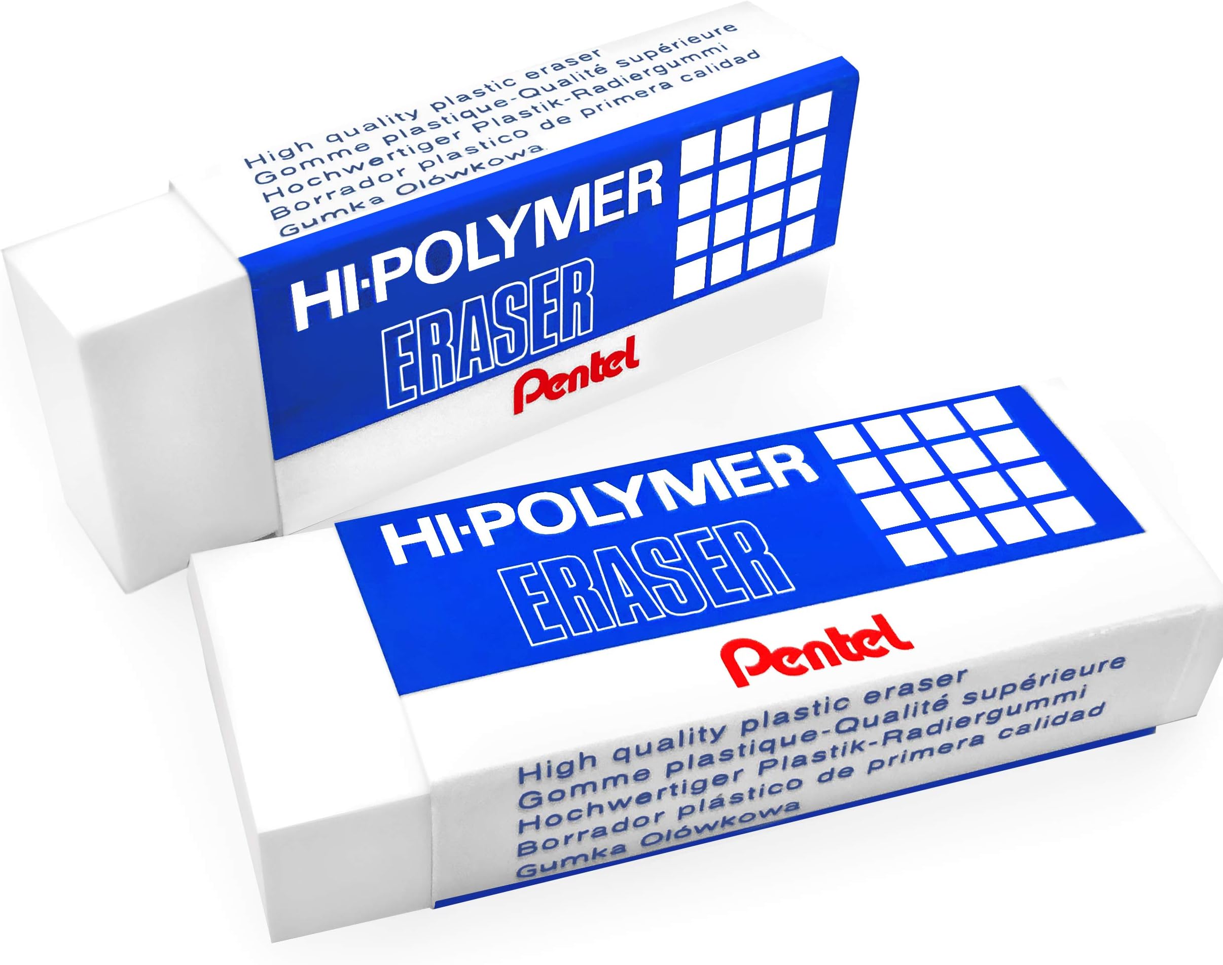 Large Plastic Rubbers Erasers - White - Pack of 2