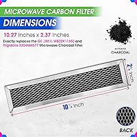 Vista 3 de Filtro de repuesto para microondas de 10.3 x 2.35 pulgadas para GE JX81L WB02X11550 Frigidaire 5304464577 Filtro de carbón para microondas, refresca