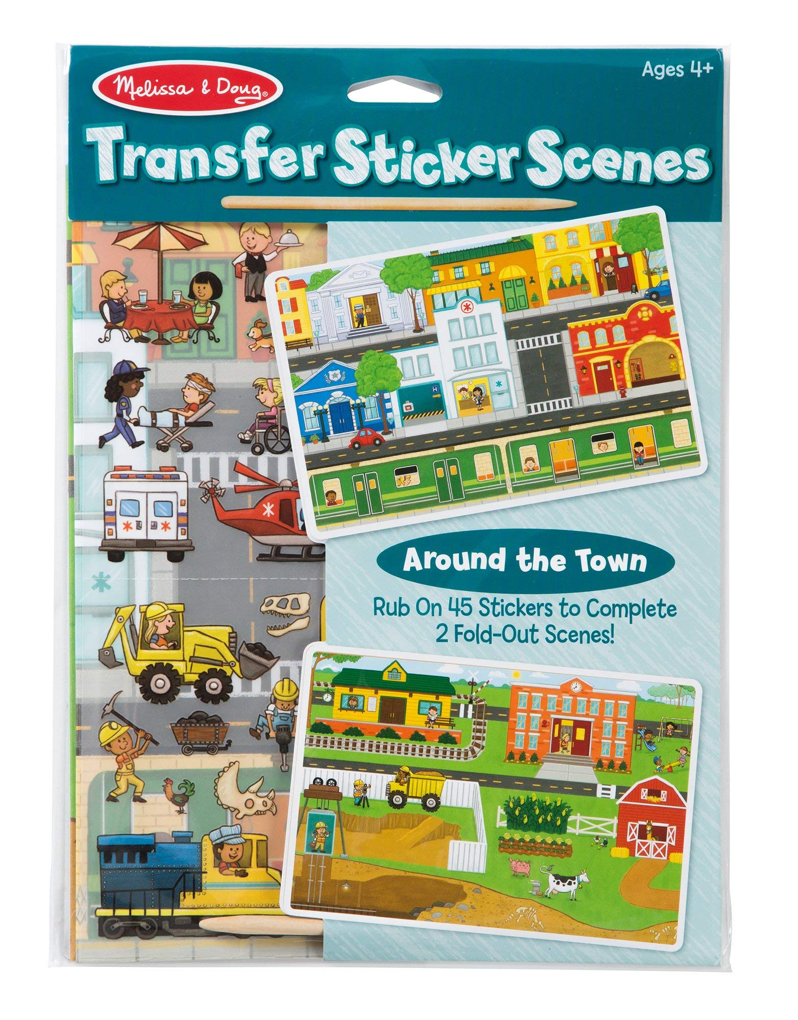 Melissa & Doug Transfer Sticker Scenes Set - Around The Town Toy
