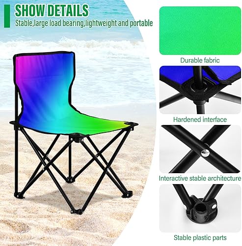 Miniatura 5 de Sillas de camping plegables al aire libre del arco iris para adultos silla de camping portátil silla de césped ligera
