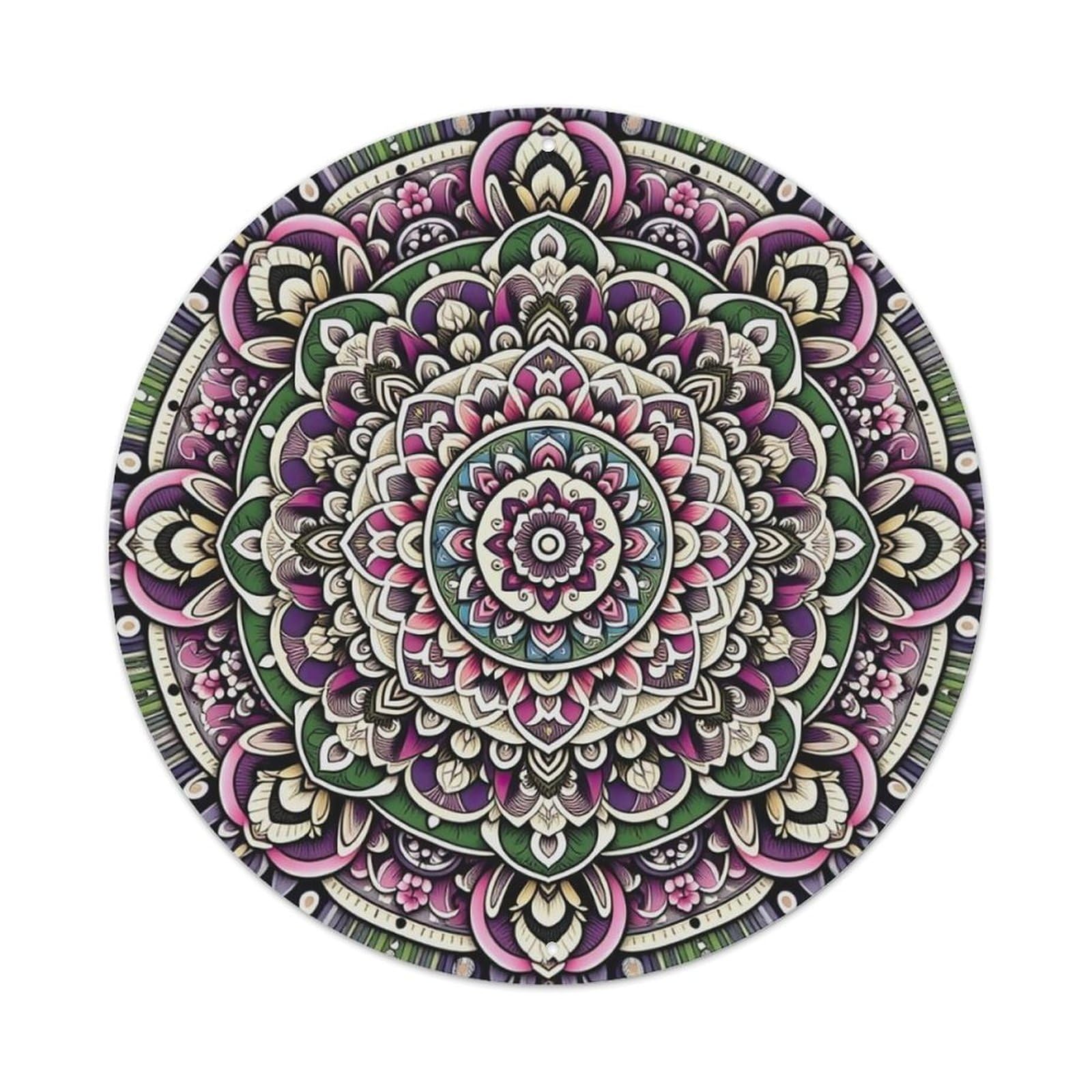 Mandala Floral Symmetrical Colorful Design Metal Tin Sign