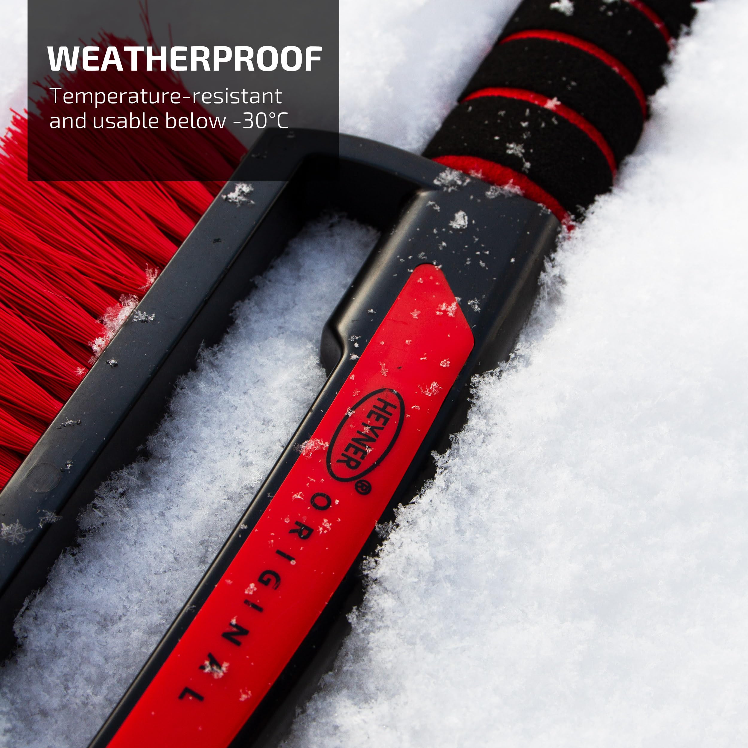 HEYNER 995100 Scopa per neve nero Rosso