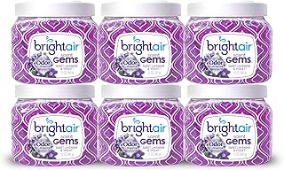 Bright Air Scent Gems, For Small to Medium-Size Spaces, Sweet Lavender & Violet Scent, 12 oz. Each, Case of 6, Odor Eliminator & Air Freshener, Natural Essential Oils, Lasts Up to 45 Days Each