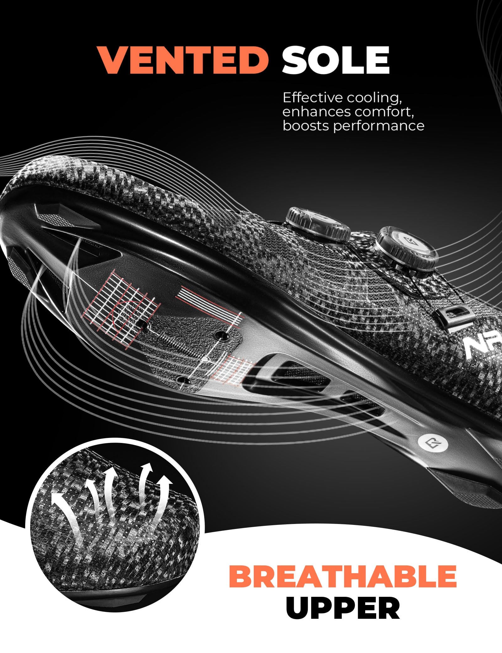 ROCKBROS Zapatilla de Ciclismo para Hombre y Mujer, Zapatos Bicicleta de Carretera MTB Compatible con Calas SPD-SL/KEO, Calzado con Suela de Nailon para Competición y Entrenamiento