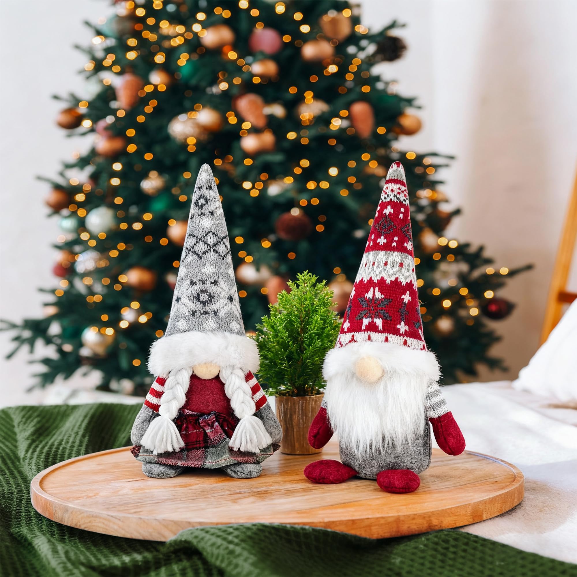 Kabouter Cristi Bruin H50 cm - Kerstdecoratie voor de woning