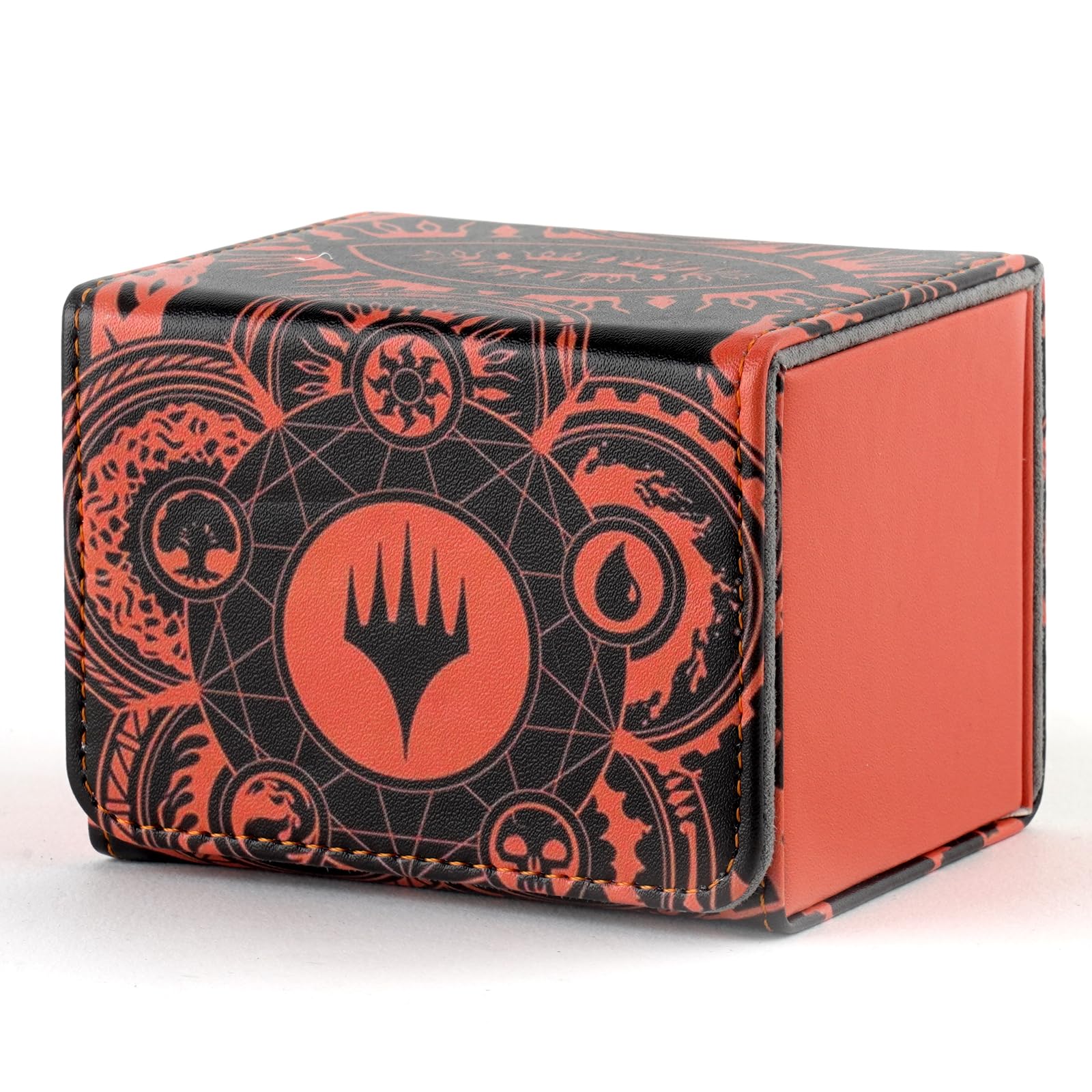 Deck Box for MTG Cards, Trading Commander Deck Case Holds 120+ Sleeved Cards, PU Leather Magnetic Collectible Card Storage Box Fits for TCG Magic Card