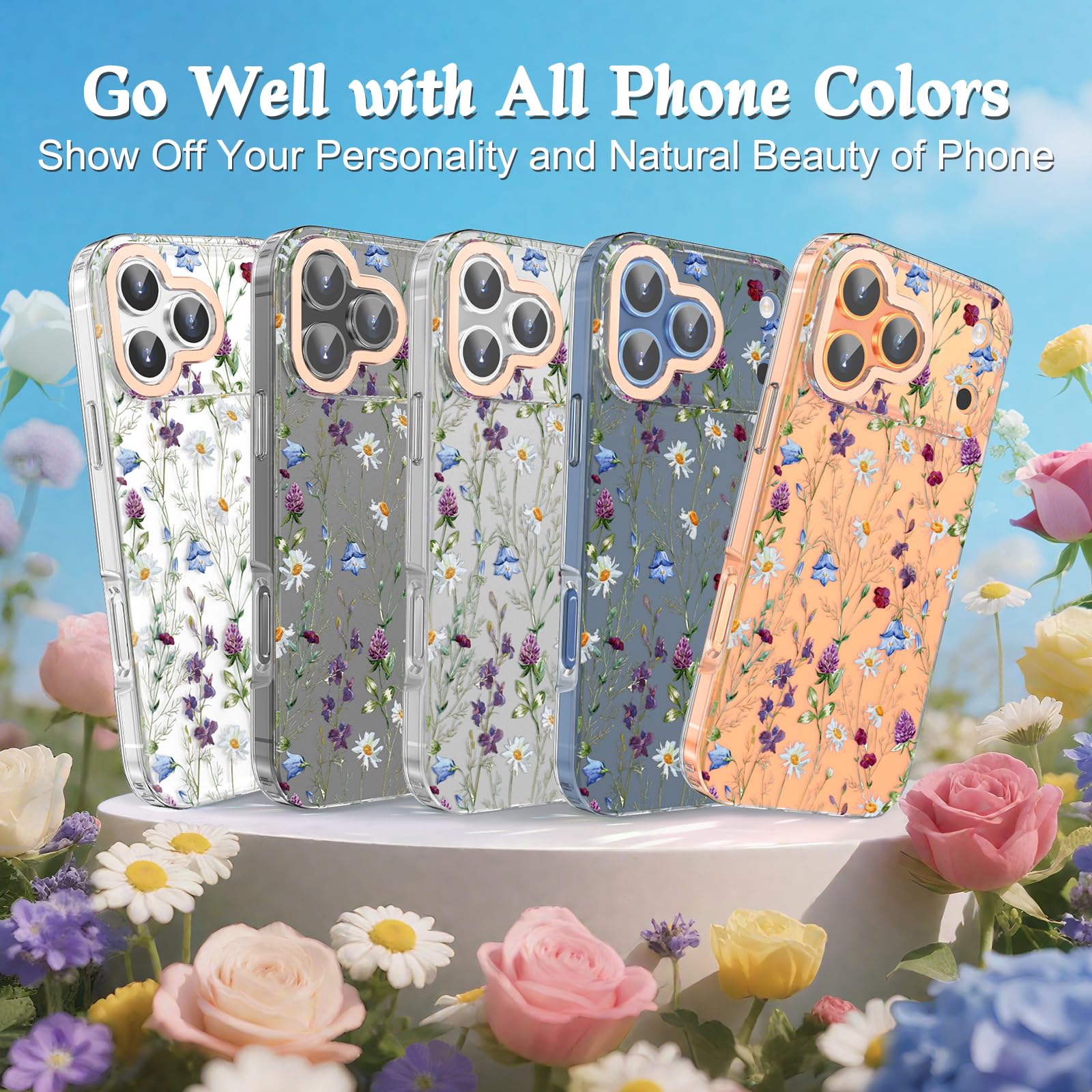 Amazon.co.jp: MILPROX iPhone 17 Pro 6.3 インチ 花柄ケース かわいい