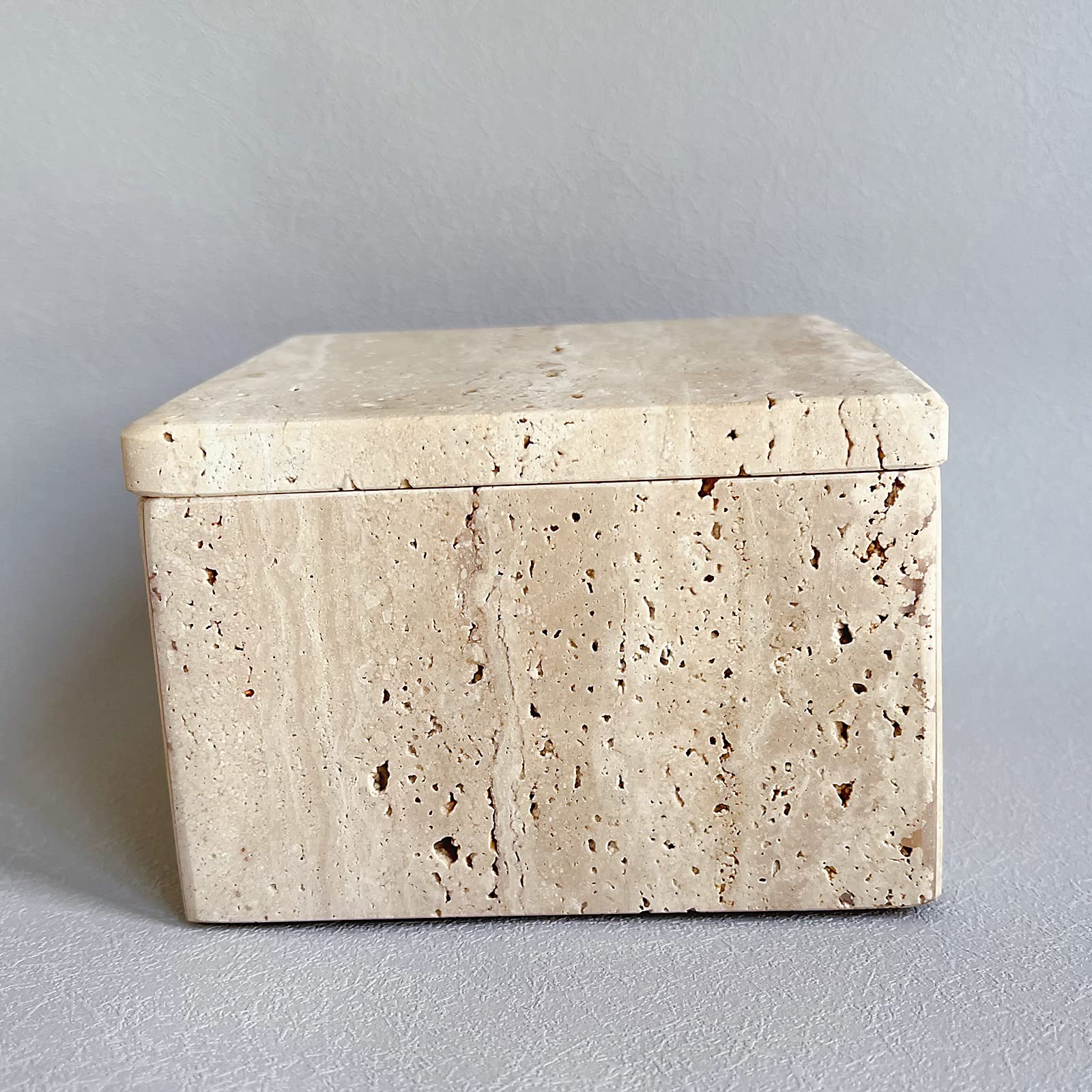 Amazon｜StonePlus 天然大理石リング ジュエリーボックス 綿棒収納