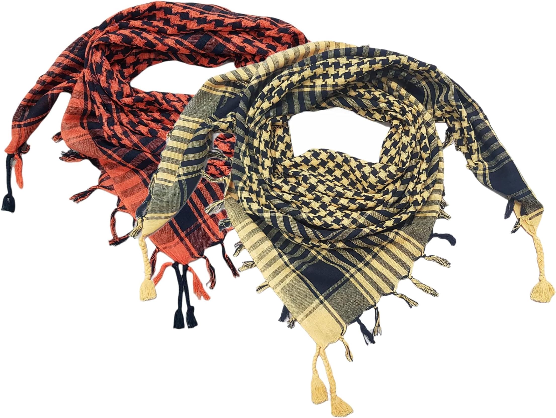 Elu Shemagh Scarf Men - Women /100% Cotton Military Shemagh Keffiyeh Scarf Arafat Tactical Desert Rave Bandana Head Wrap