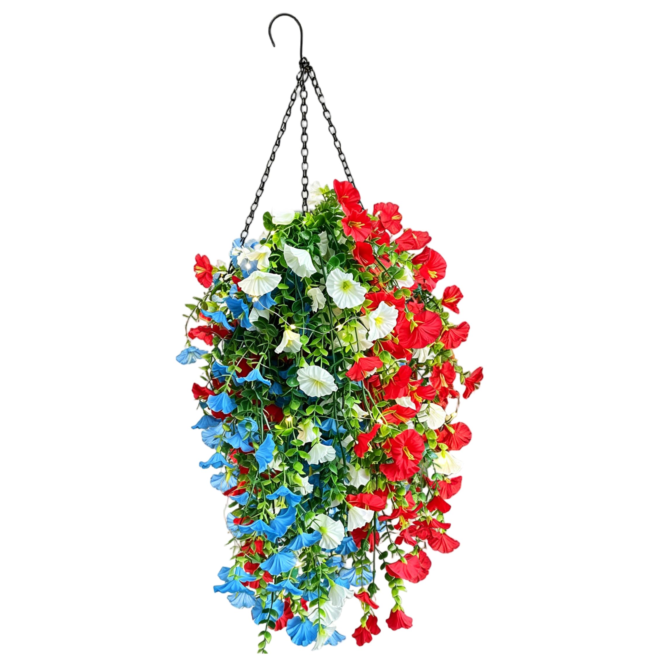 Fleurs artificielles suspendues lumineuses pour illuminer votre terrasse