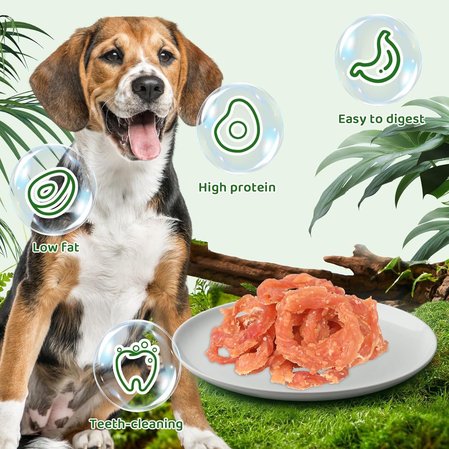 Chicken Rings Dog Treat Snacks Puppy Treats Natural Chicken Rawhide-Free Soft Healthy for Small Medium and Large Breed 454g
