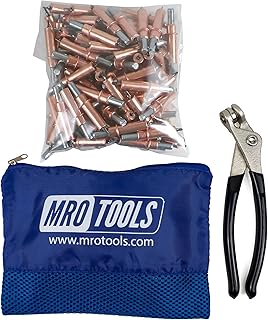 100 1/8 Cleco Sheet Metal Fasteners + Cleco Pliers w/Carry Bag (K1S100-1/8)