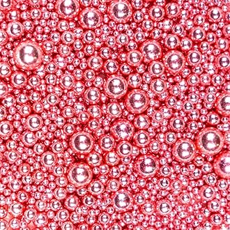 Rose Gold Pearl Sugar Sprinkles for Cake Decorating, 150g/5.29oz Mix Size, Candy Pearl Sprinkles, Pearl Cake Decorations, Cupcake, Cookie, Foodgrade Topper, Wedding Party Supplies