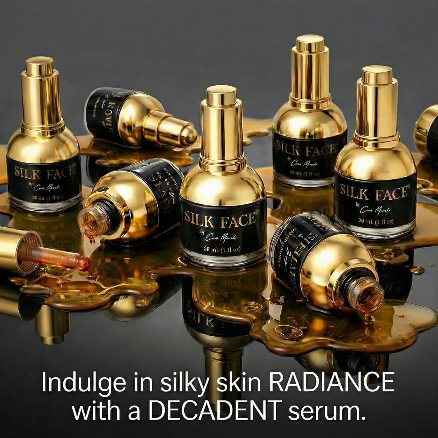 SILK FACE Elixir Serum by Coco March – Anti-Aging, Hydrating & Brightening Facial Moisturizer for Fine Line Reduction, Firming & Illuminating Skin Care with Peptides and Amino Acids, 30ml (1 Fl Oz)