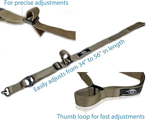 Miniatura 3 de Eslinga tradicional de rifle de 2 puntos con pestaña de ajuste rápido, 2 puntos QD y banda de almacenamiento de camuflajeorganizador de cables