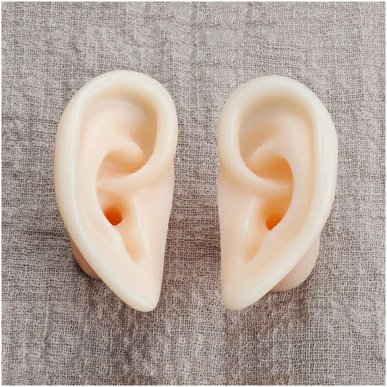 Sjdopulse A Soft Silicone Ear Model - Rtificial Simulation Human Ear - Ear Cupuncture Point Model - For Cupuncture,Studs Earring Earphone Bluetooth Headset Display Props (A)