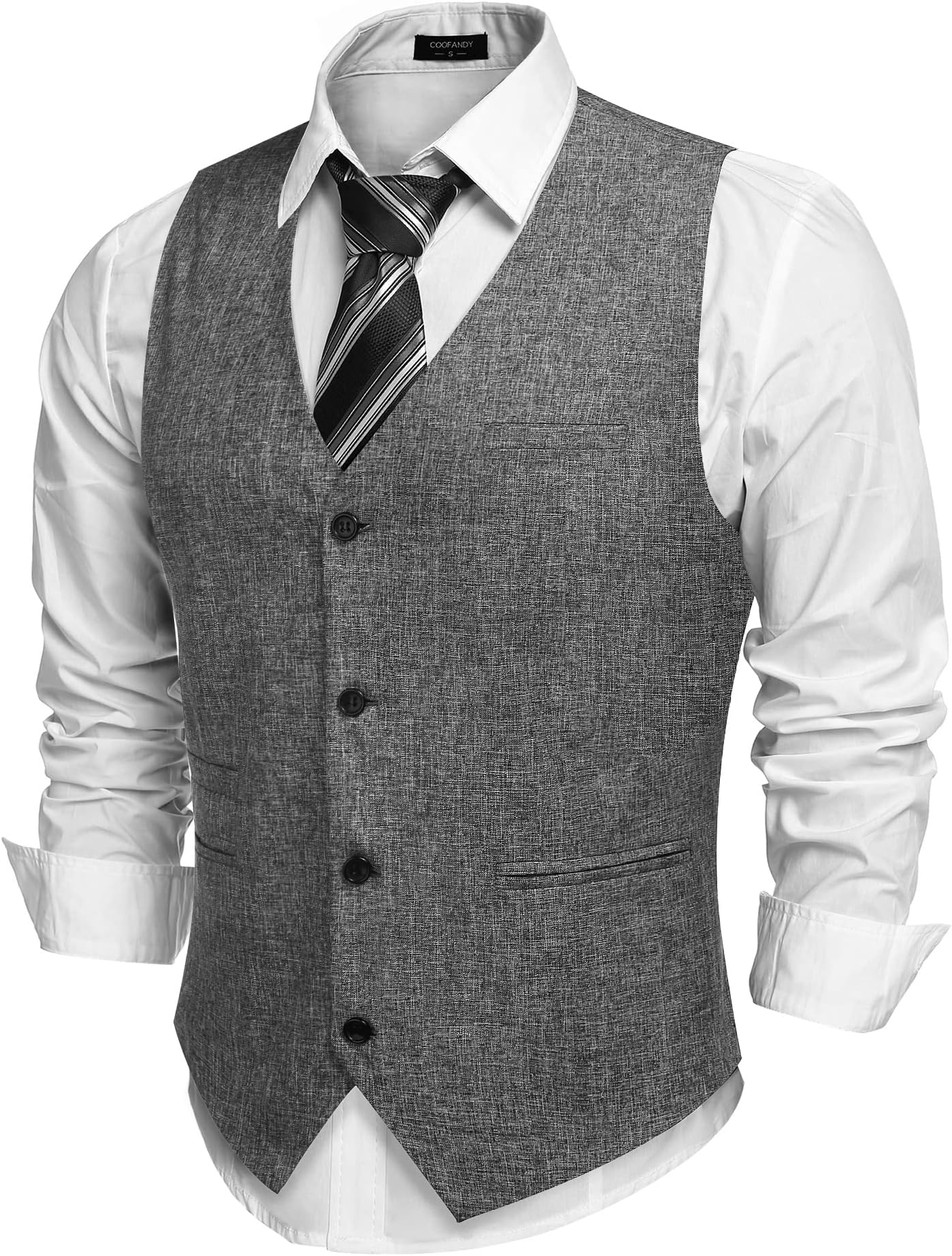 Men's Casual Business Vests Lightweight Waistcoat Slim Fit Suit Vest
