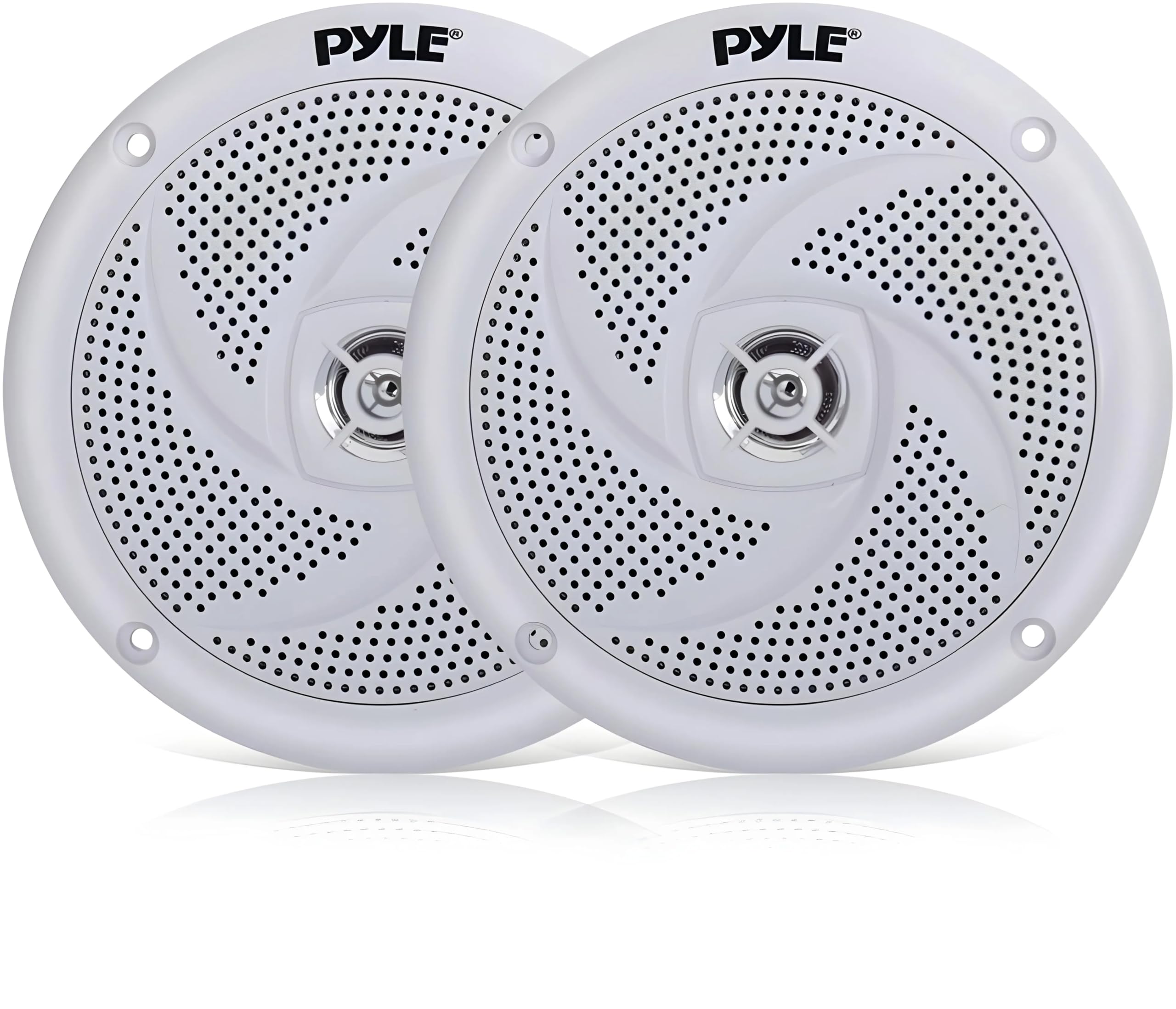 Pyle Waterproof Marine Speakers 13.34 cm– 2-Way Weather-Resistant Outdoor Stereo Speakers, 180W Peak Power, Durable Polypropylene Cone & Cloth Surround, Marine Grade Audio System – 1 Pair (White)