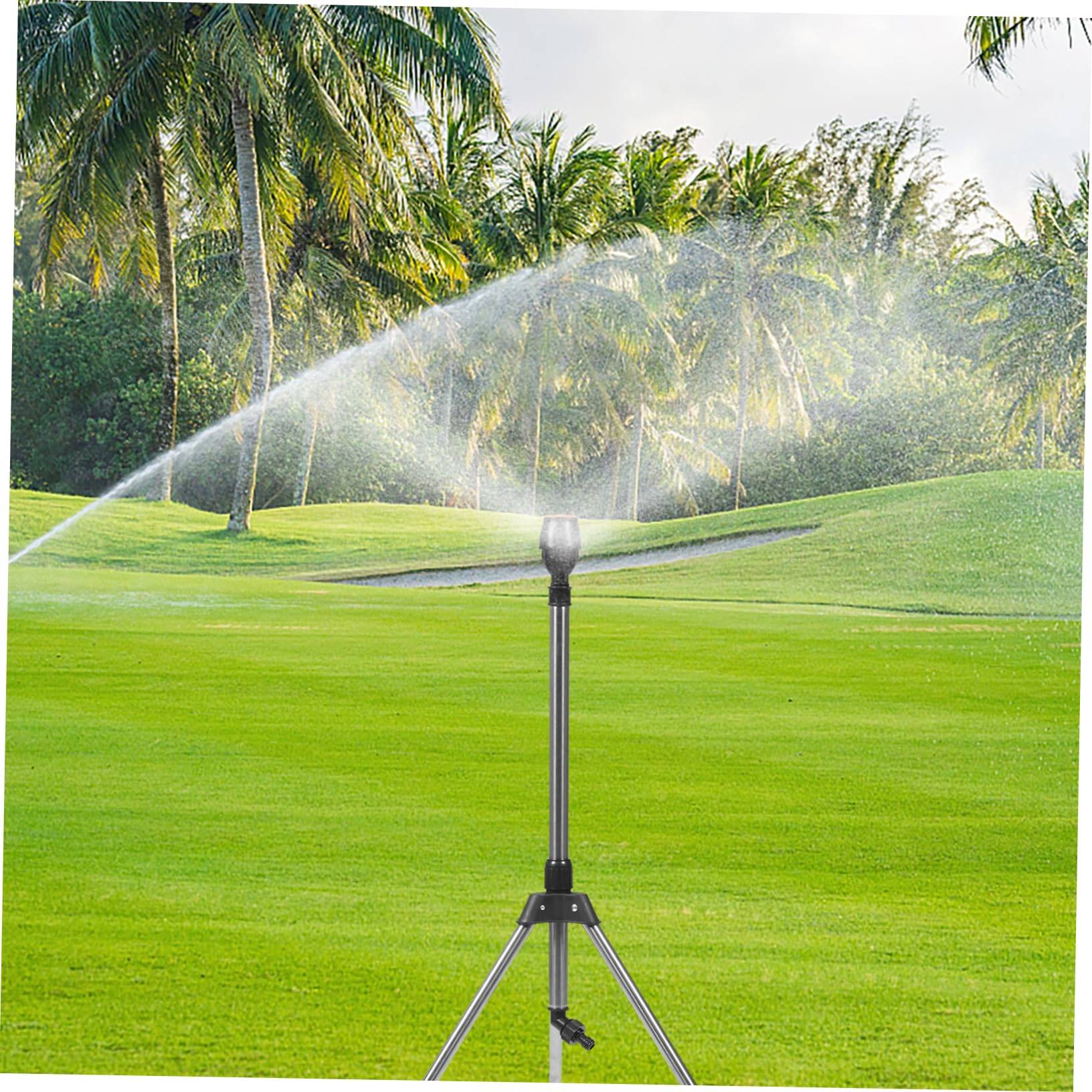 Arroseur à Trépied Rotatif Automatique pour Jardin Rotation à 360 Degrés en Alliage D'aluminium et Plastique, pour Plantes et Arbres