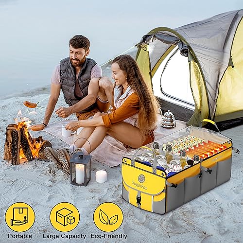 Miniatura 7 de Organizador de maletero de automóvil para SUV, 63 L + 26 L, almacenamiento modular, resistente, plegable, impermeable, cubiertas suaves y duras,