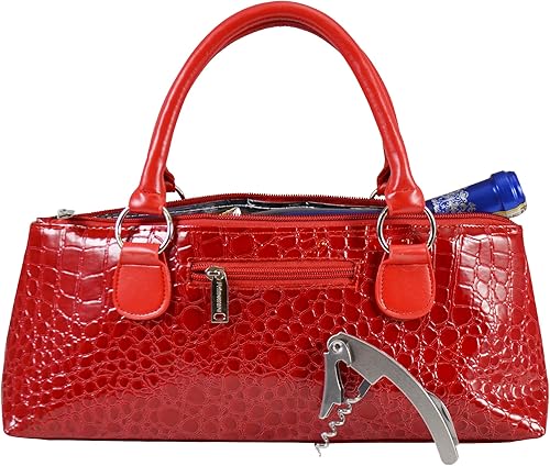 Primeware Bolsa de mano de vino (aislamiento térmico) Bolsa de transporte para mujer | Sostiene botellas rojas y blancas de 25.4 fl oz | Moda de