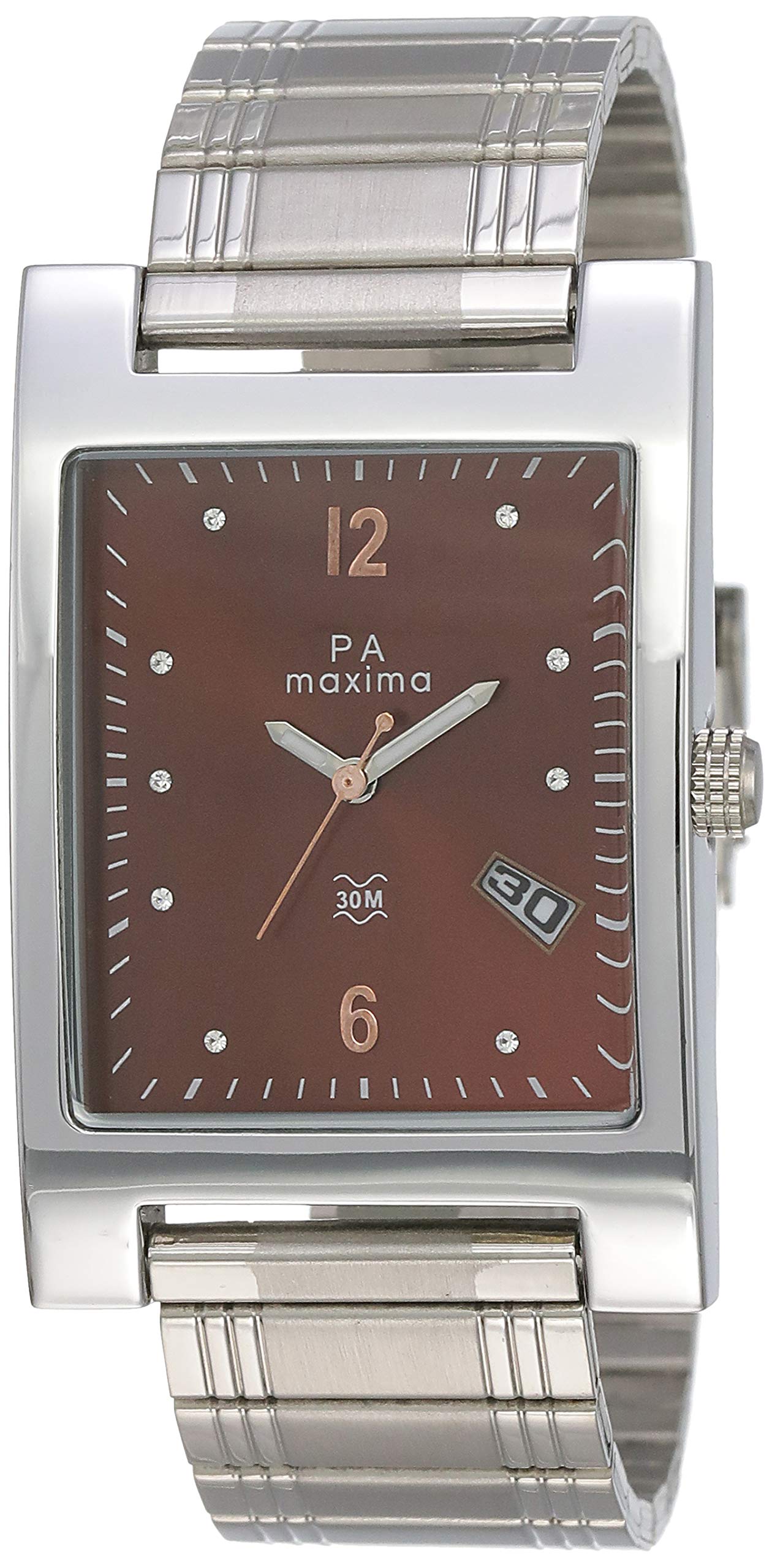 Maxima Analog Brown Dial Mens Watch-27895CMGI (Silver) (B07V23QWGB) Amazon Price History, Amazon Price Tracker