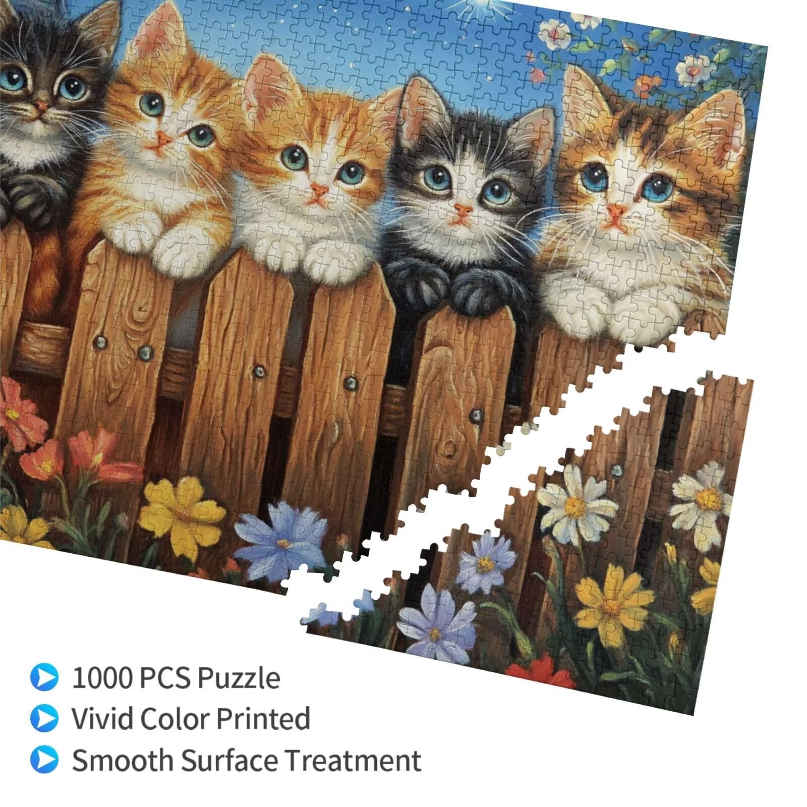 Puzzle kot, 3000 elementów, puzzle kwiatowe dla dorosłych, z pudełkiem na prezent, "zrób to sam", duże drewniane puzzle dla dorosłych, gra zręcznościowa dla całej rodziny, prezenty dla kobiet, 81 x