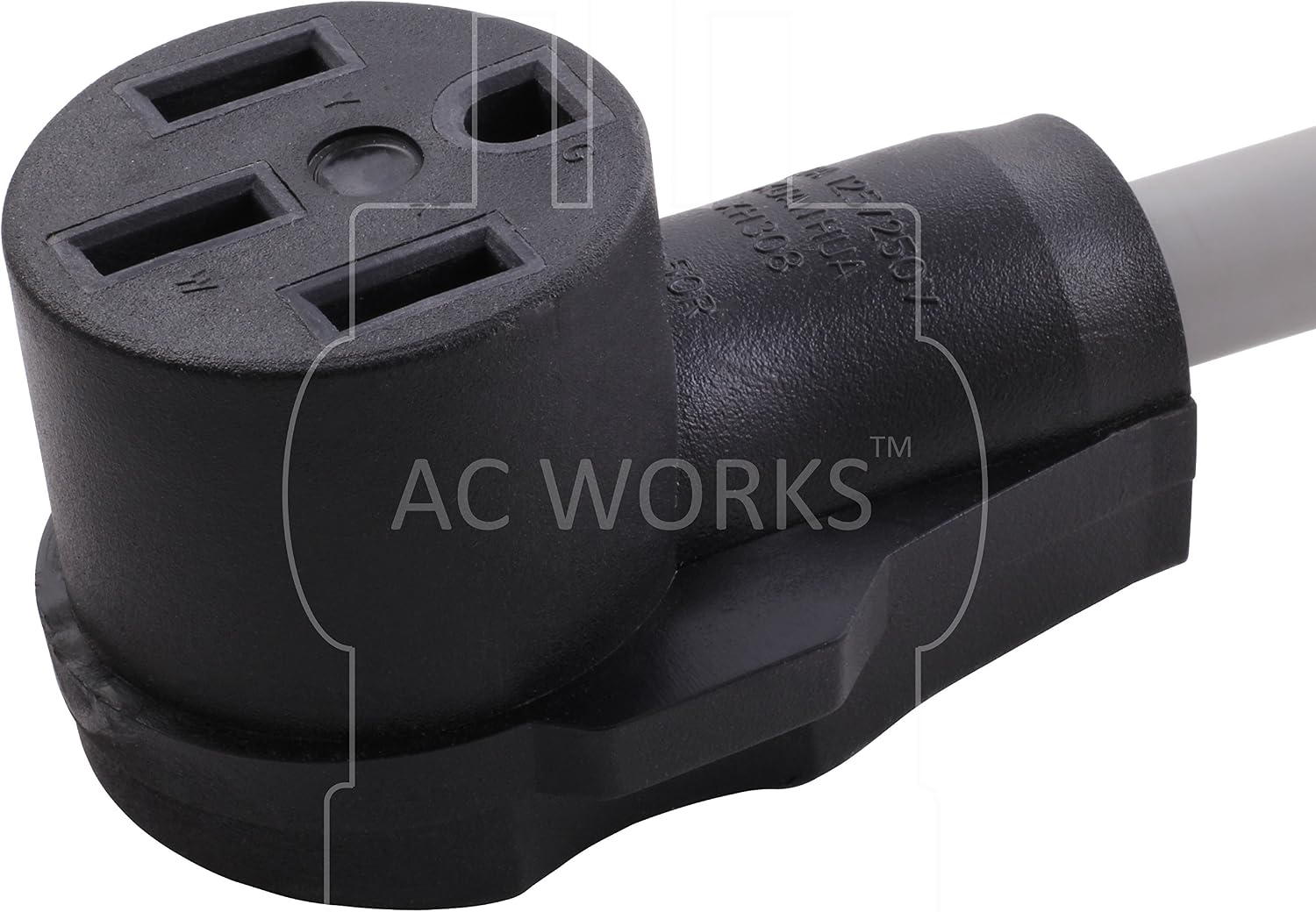 AC WORKS Electric Vehicle Charging Adapter for Tesla Use (L14-20 20A 4-Prong Generator to Tesla)