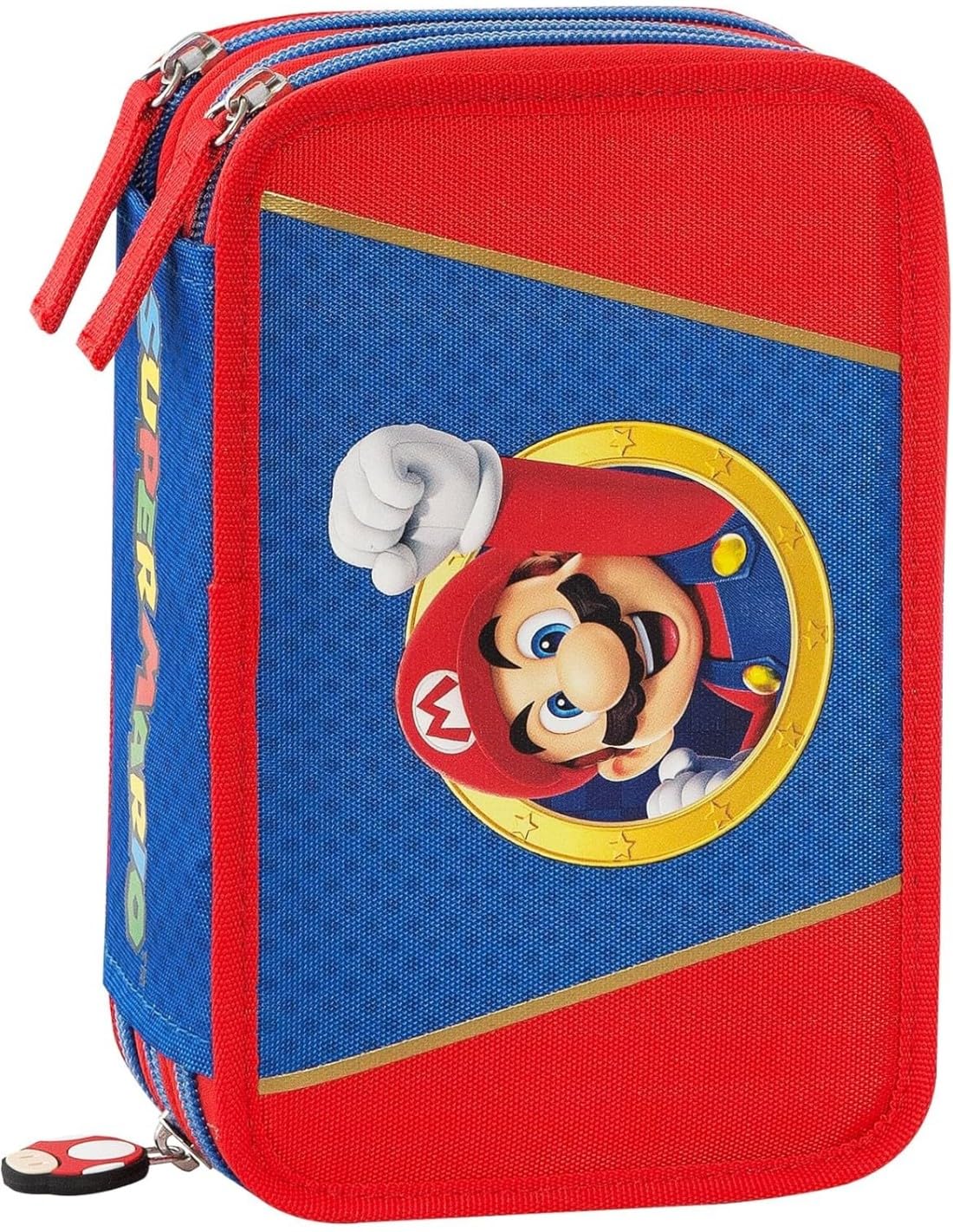 Clondo Set Scuola 2 Pezzi Per Super Mario Fan Zaino Scuola Elementare Bambino + Astuccio 3 Scomparti Completo (45 Accessori)