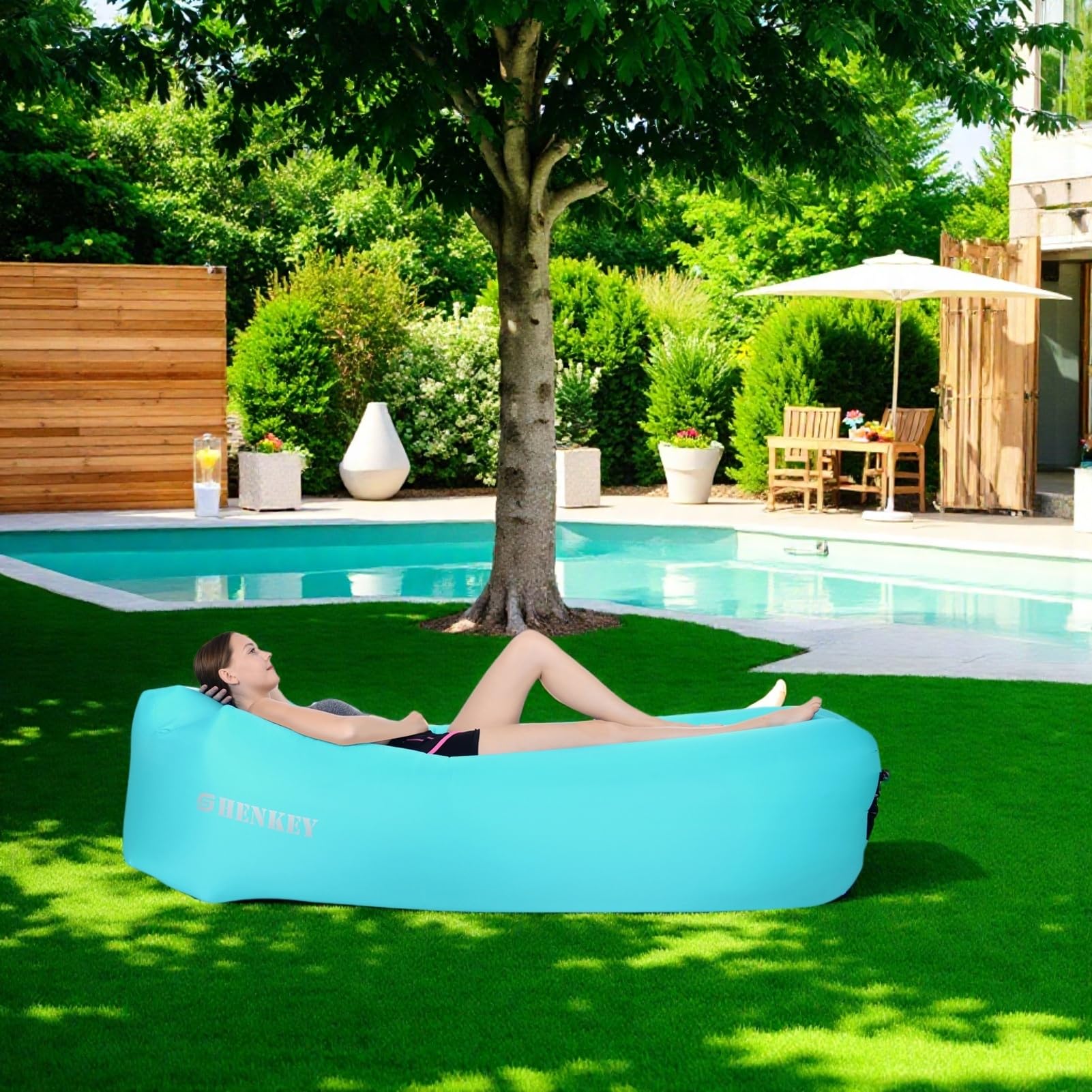Sofá Inflable con Diseño Impermeable y Antifugas Sofá de Aire Portátil para Viajar, Acampar, Senderismo y Fiestas en la Playa