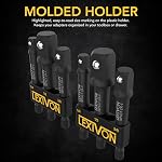 LEXIVON [2-Pack] Impact Grade Socket Adapter Set, 3" Extension Bit with Holder | 3-Piece 1/4", 3/8", and 1/2" Drive, Adapt Your Power Drill to High Torque Impact Wrench (LX-101X2)