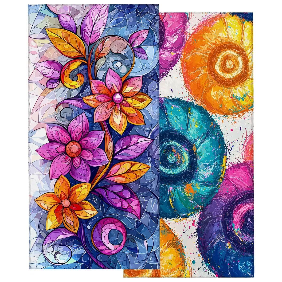 Telo Mare Microfibra, Telo Mare Grande 100x200cm 2 Pezzi, Asciugamano Palestra Donna Asciugatura Rapida, Antisabbia Asciugamano Microfibra, Leggero Asciugamani Palestra per Regalo (Astratto) -4372