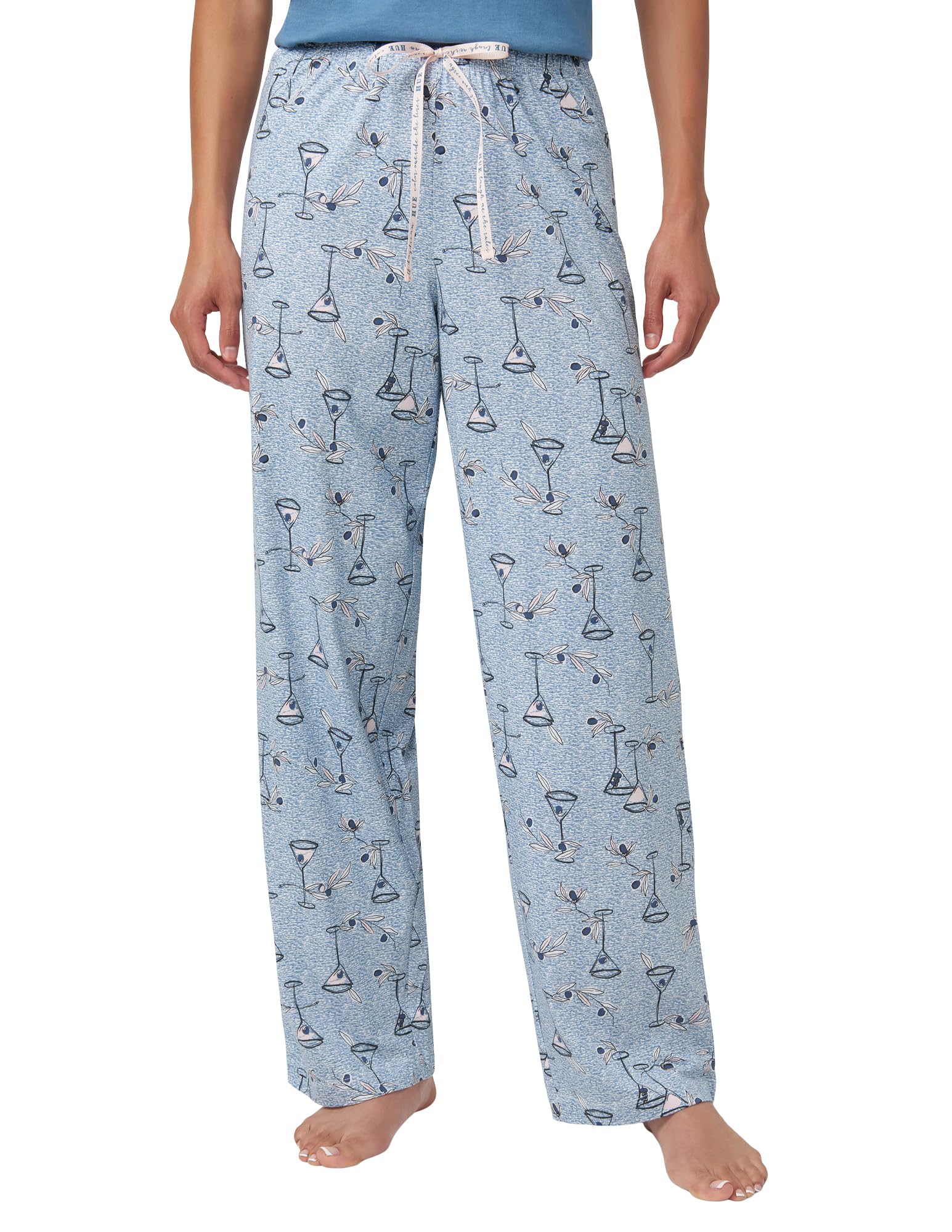 HUE Women's Sleep and Lounge Pajama Separates, Late Summer &amp; Fall Collection, Bright White Martini - Sleep Pant, X-Large