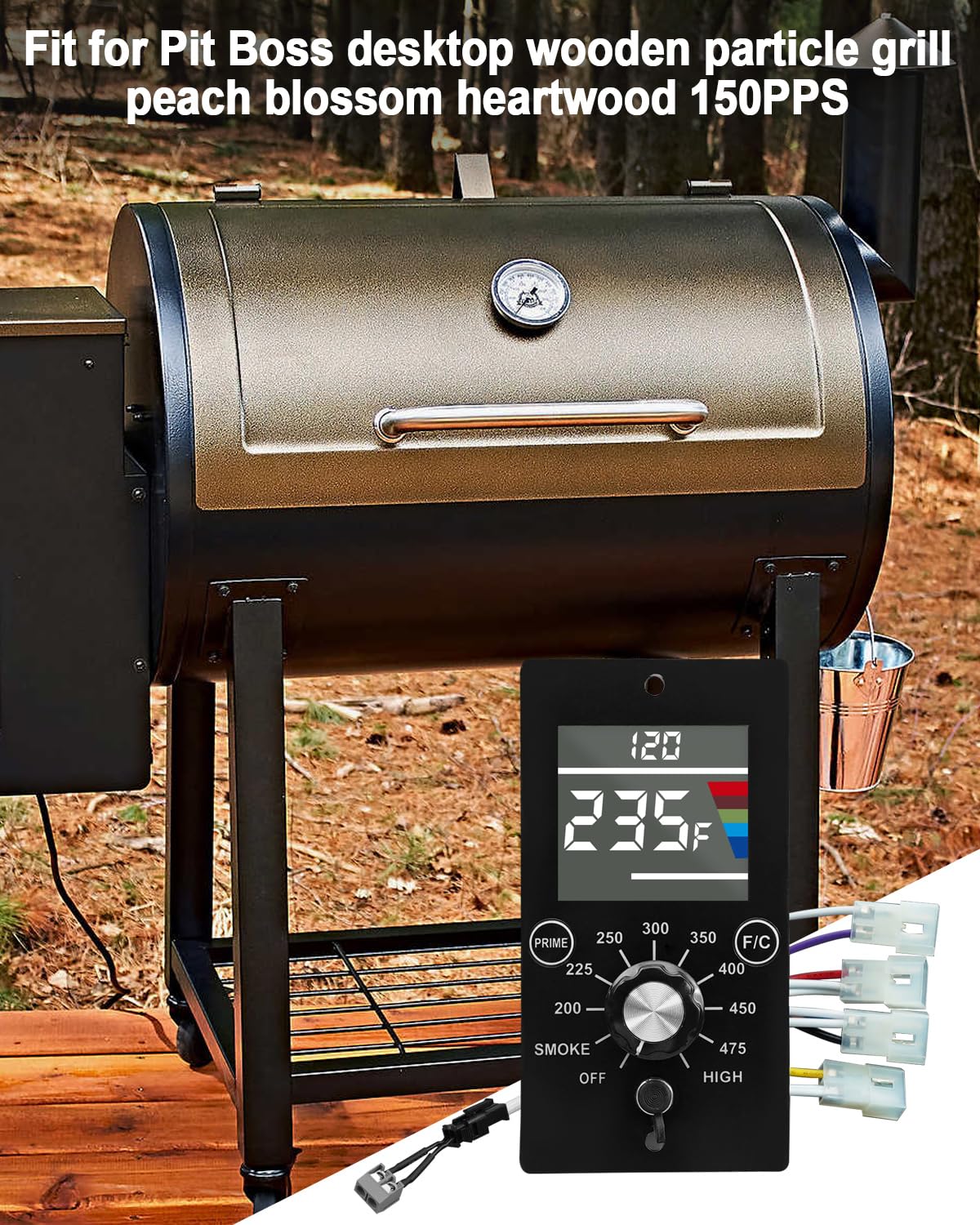 Digital Control Board Fit for Pit Boss Tabletop Wood Pellet Grills Mahogany 150PPS, Digital Thermostat Controller with LED Read-Out