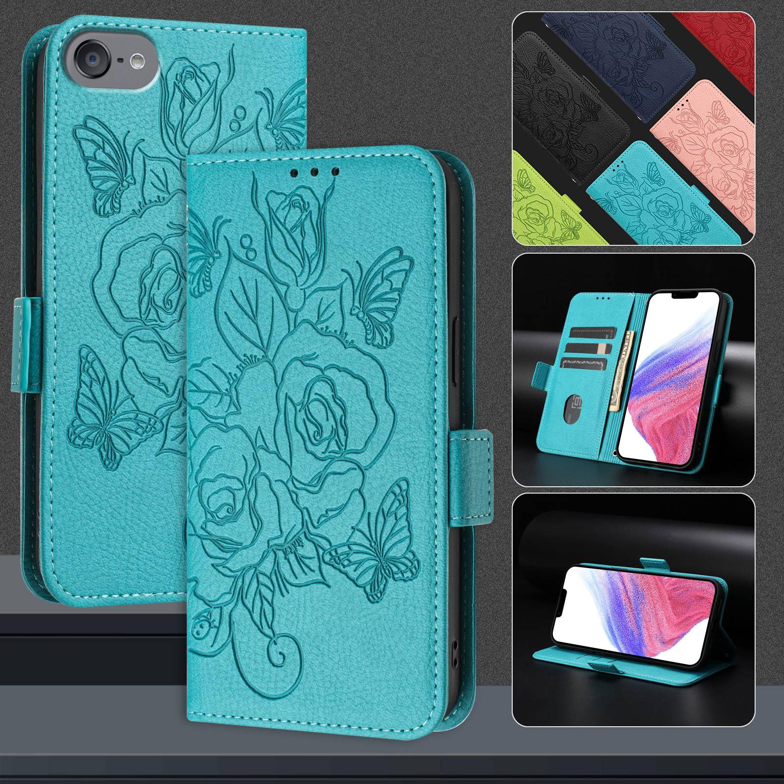 SIYOPINPFY Leder Case Für IPod Touch 7/6/5 | Wallet Mit Kartenfach & Ständer