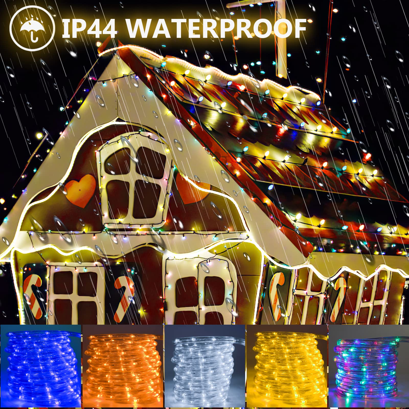 Gimisgu Lichtslang voor buiten, 30 m, ledslang, warmwit, 720 leds, met timercontroller, lichtslang voor buiten, IP20 waterdicht, voor binnen en buiten, voor balkon, feest, bruiloft