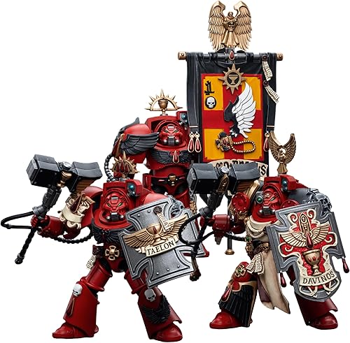 JoyToy 118 Warhammer 40,000 Figura de acción Blood Angels Assault Terminators (juego de 3 figuras) (DavinosLeonidTaelon) Modelo de colección