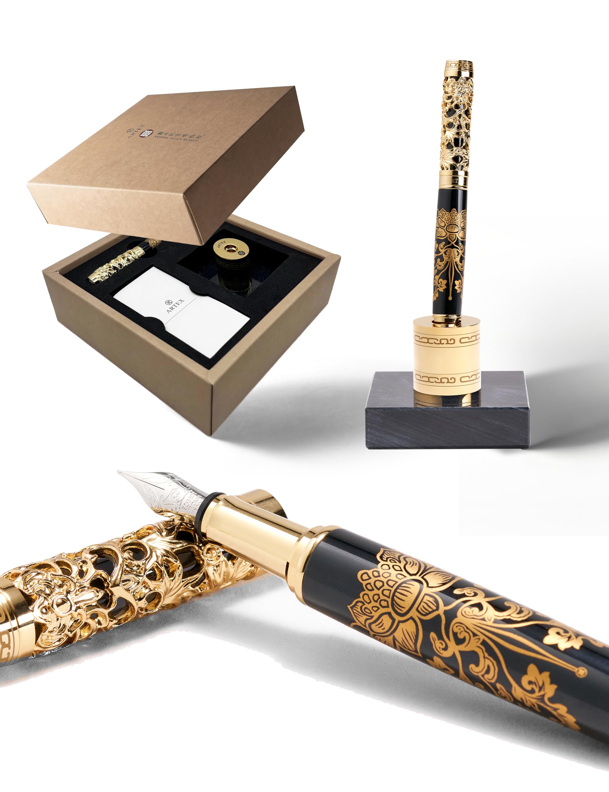 Amazon.com : ARTEX Luxury Fountain Pen Set With Stand - Museum Art