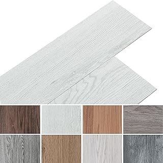 INMOZATA PVC-Bodenbelag 36Stk selbstklebende Vinyl-Bodenbelag wasserdichte Bodenaufkleber für Küche Bad Haus Bodenfliese, 91.5 X 15.2CM, Hellgrau