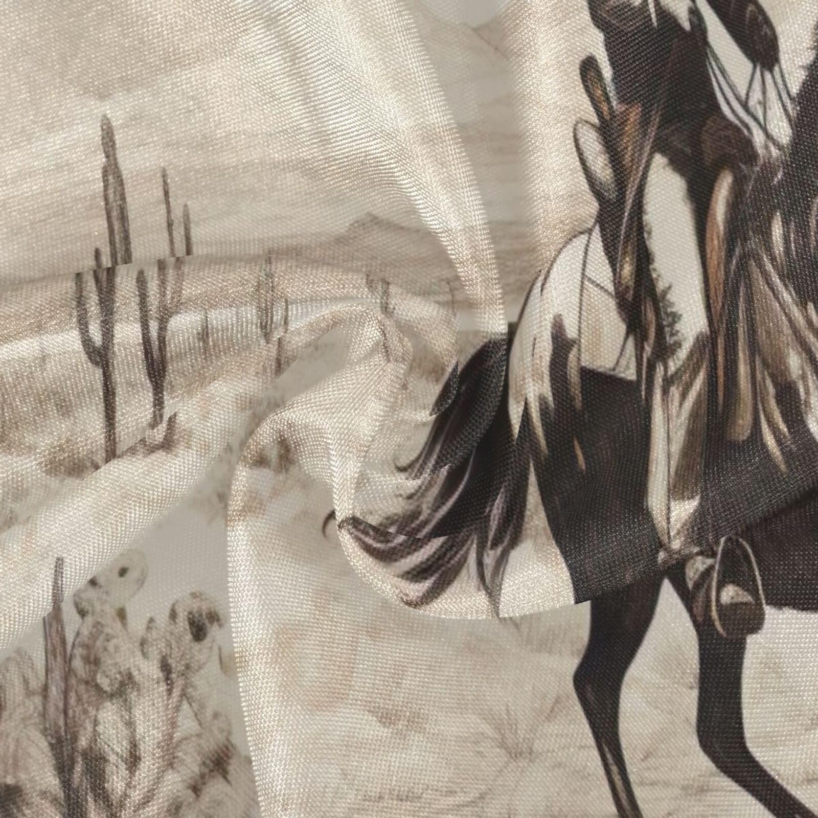 Wajiw 60 Inch Indoor Outdoor Round Tablecloth with Umbrella Hole and Zipper Waterproof Patio Table Cover for Camping Dining Room Party Outdoor Picnic,Two Cowboys