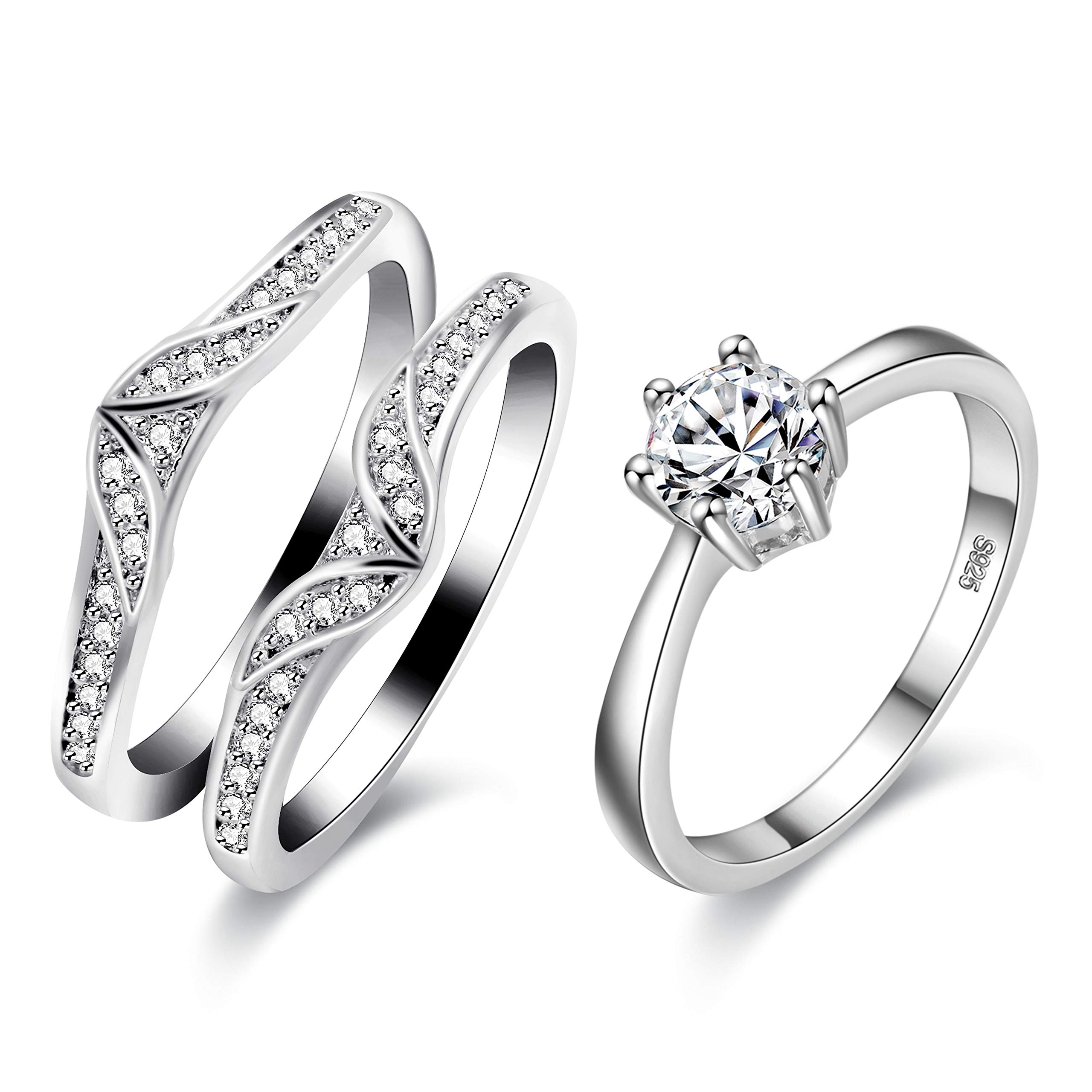 Rehausseur De Bague Uloveido Plaqué Or Blanc - Avec Diamant Zirconium - Cadeau Femme