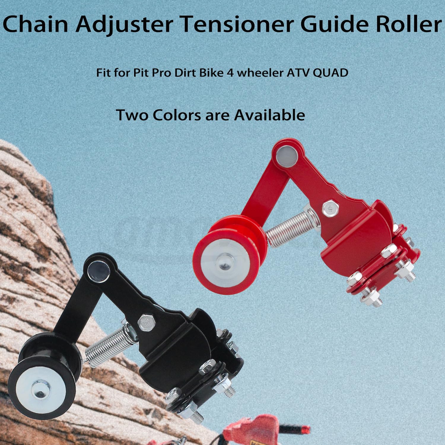 Red 12mm 76mm Chain Adjuster Bolts Tensioner PIT PRO Trail Quad - Foto 2