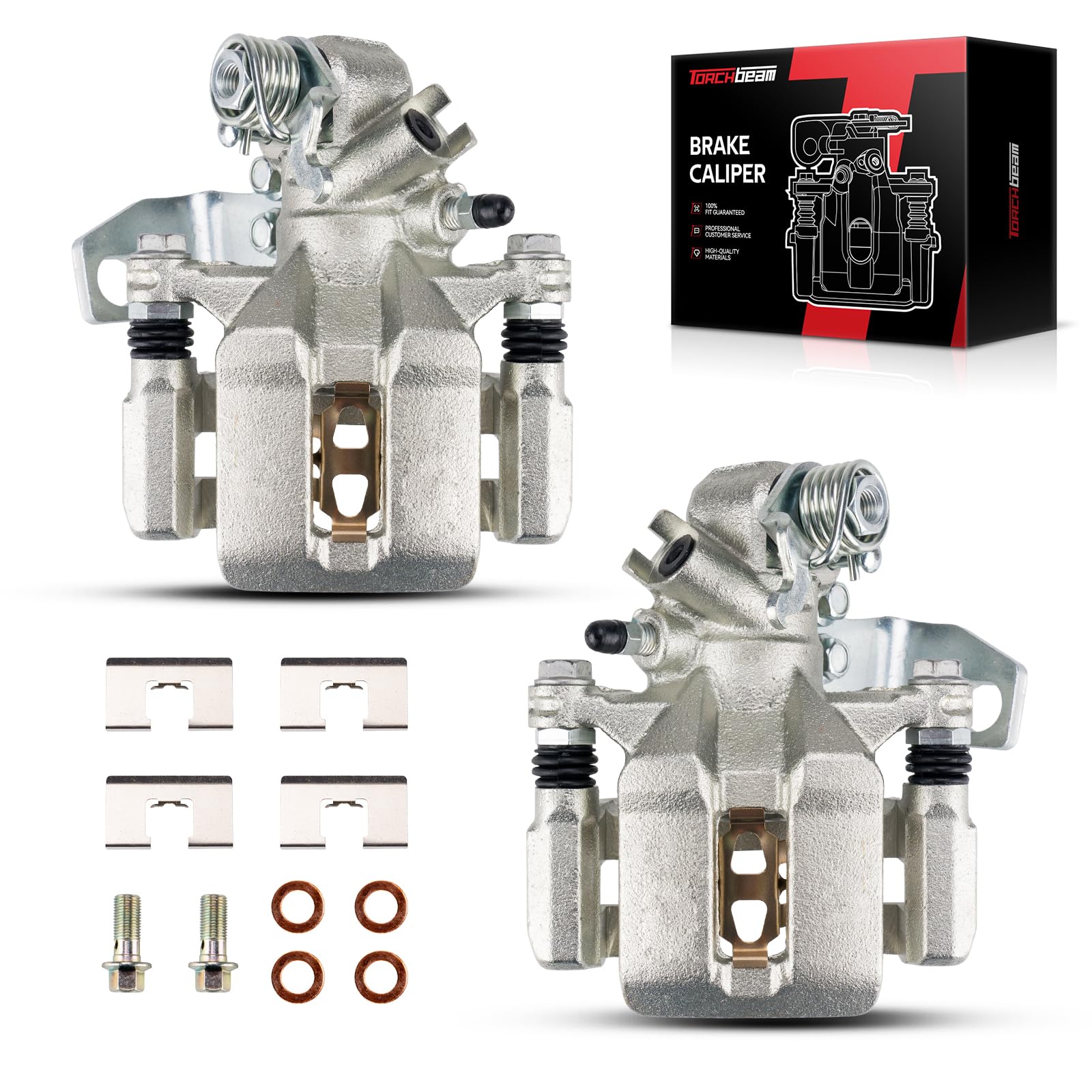 Torchbeam 2PCS Rear Driver and Passenger Side Brake Caliper For Acura Honda for 2002-2006 RSX, 2002-2005 Civic 2.0L, Disc Brake Caliper Assembly with Bracket Replace # 19B2679+19B2678