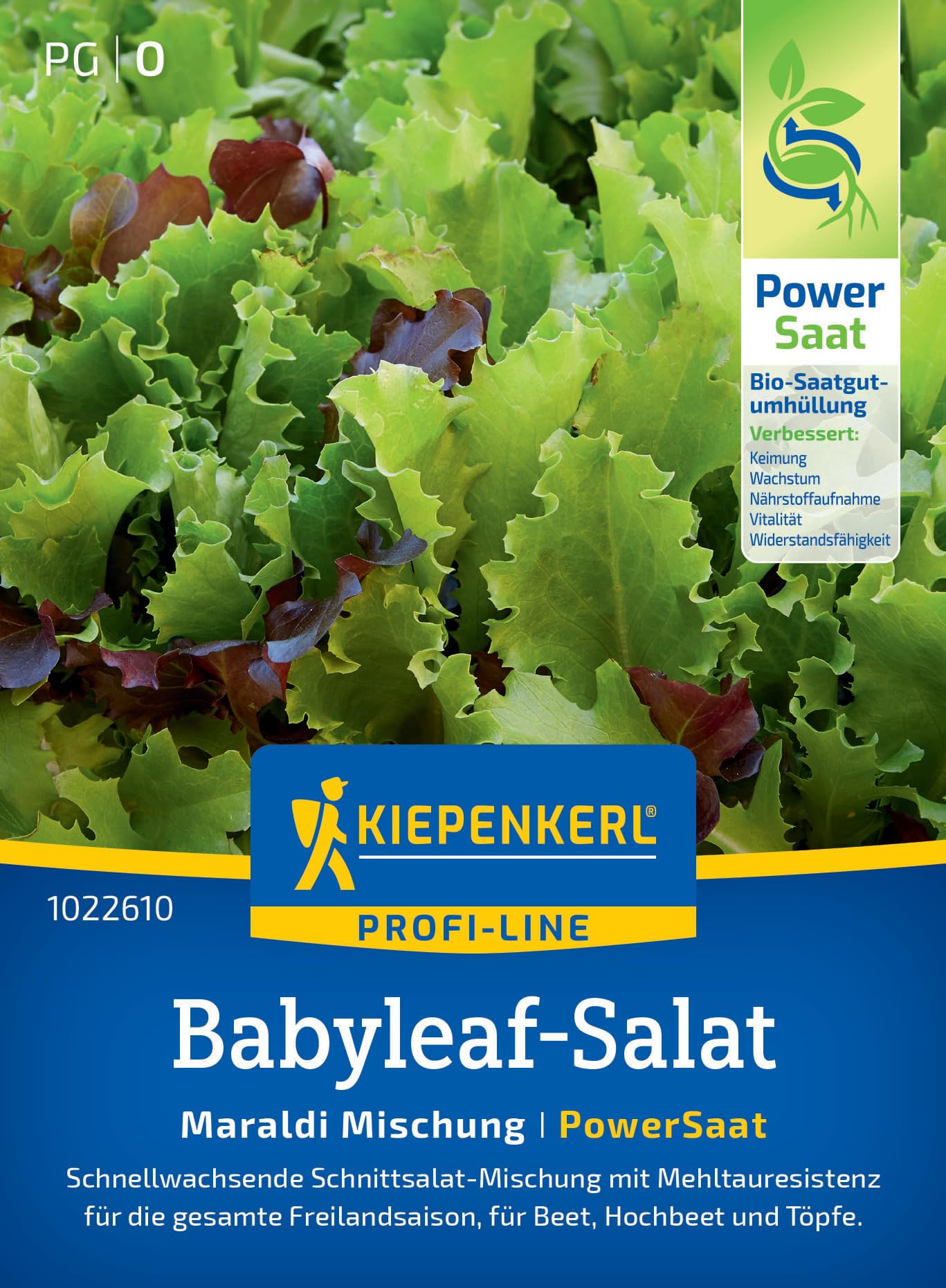 Kiepenkerl Profi-Line Babyleaf-samen Maraldi Mischung 1022610 - Anbausicherer Salatsamen für frischen Genuss, Pflücksalat mit nussigem Geschmack, Gemüsesamen für 1-2 m²