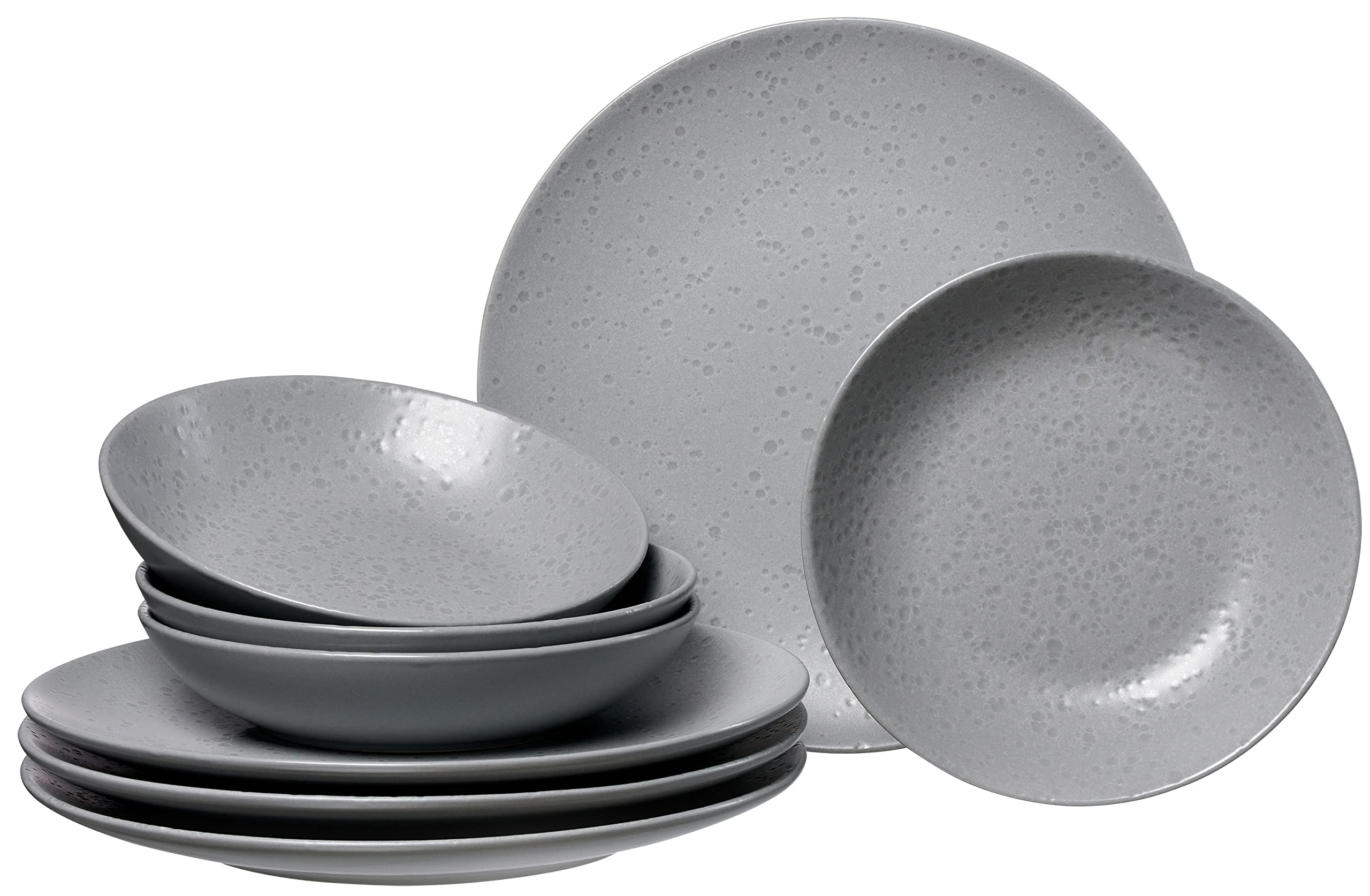 Service de table Kitwe gris 8 pièces pour de chaleureux dîners entre amis