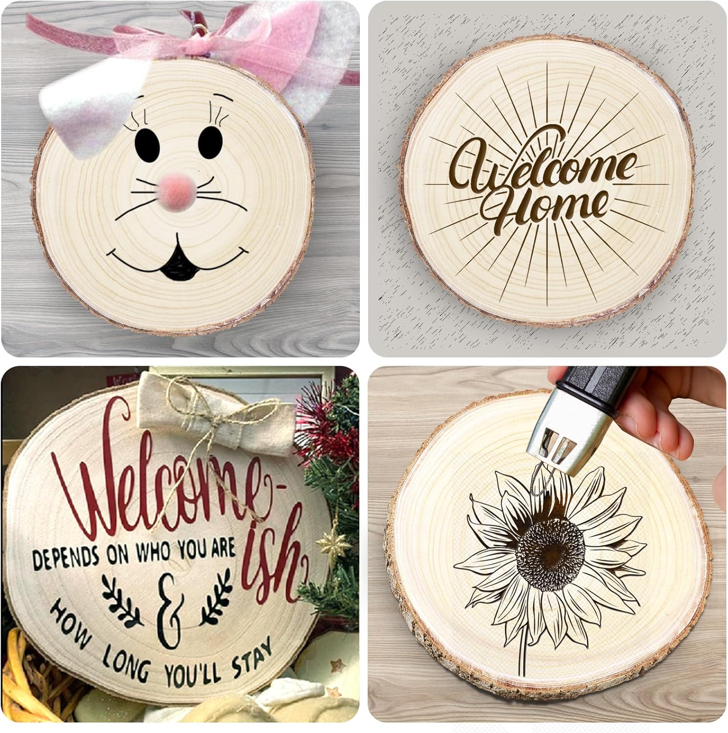 6 Pcs 12-14 Inches Wood Slices for Centerpieces Large Wood Rounds,Wooden Centerpieces for Tables,Round Wooden Discs for DIY Craft,Baby Shower,Wedding,Christmas,Table Decor