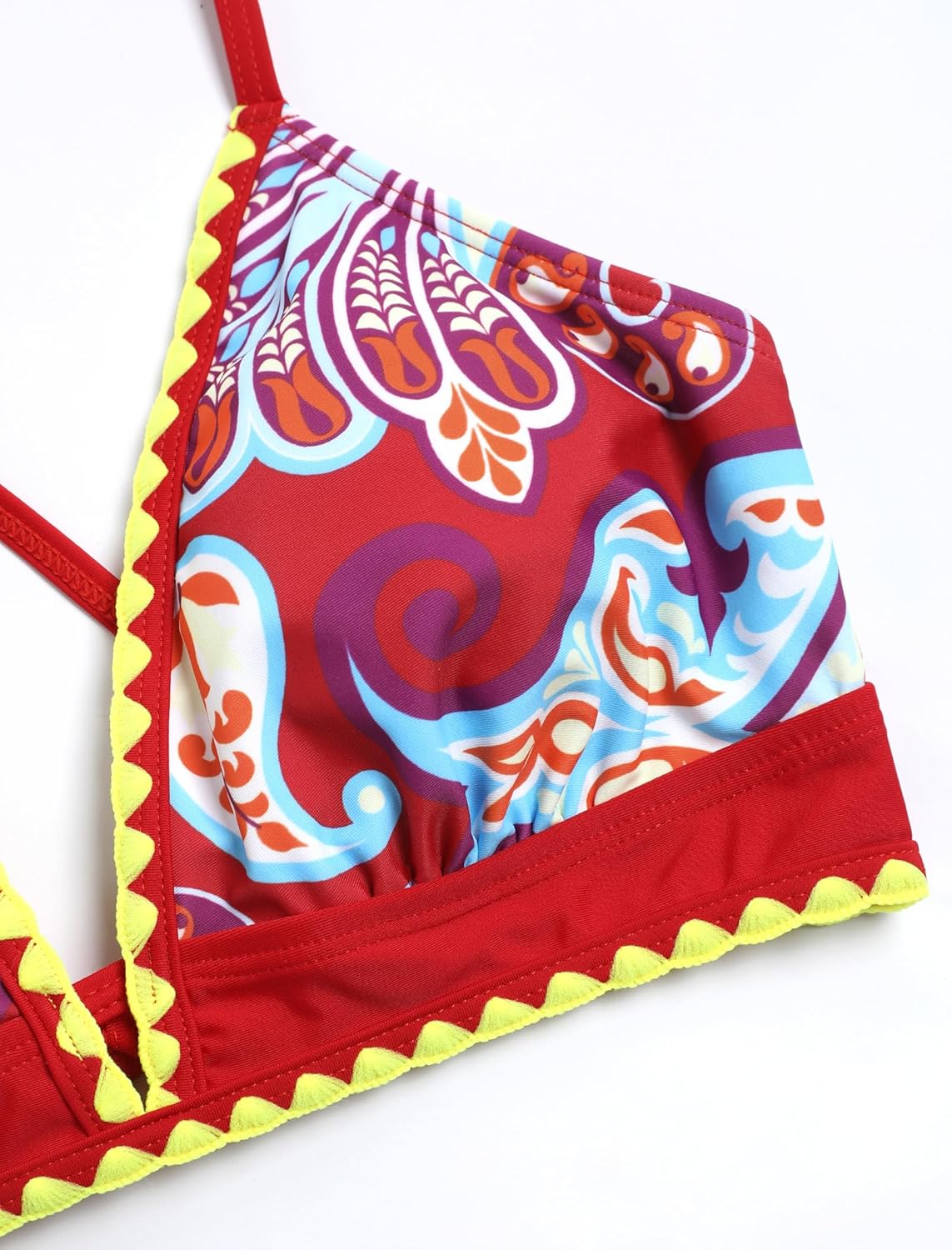 ZAFUL Women's High Waisted Bikini Sets Tummy Control Swim Skirt Color Block String Swimsuit Curvy Bathing Suits - Image 6